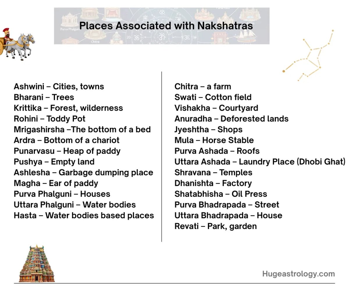 Places Associated with Nakshatras